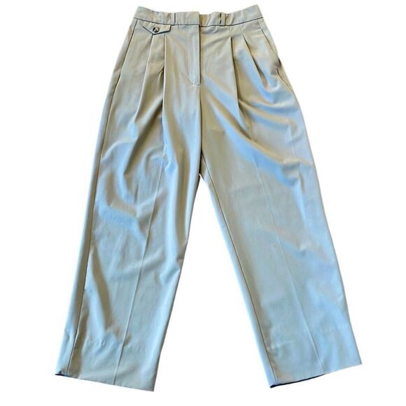 Mango high rise tan tapered straight leg trouser pants 4 - Picture 4 of 13